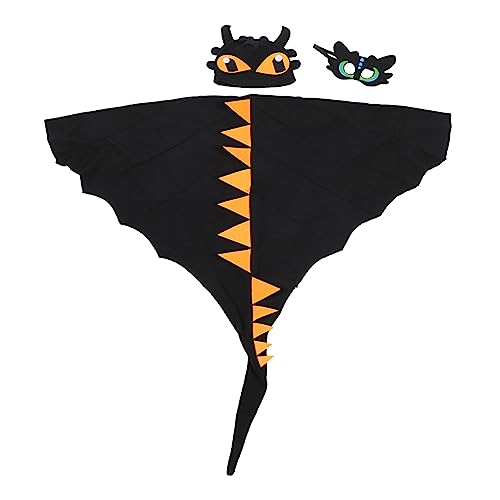 PACKOVE 1 Set Dinosaurier Umhang Set Dinosaurier Umhang Drachen Umhang Für Kleinkinder Drachen Umhang Mit Kapuze Kostüme Für Kinder Cosplay Masken Halloween Drachenflügel von PACKOVE