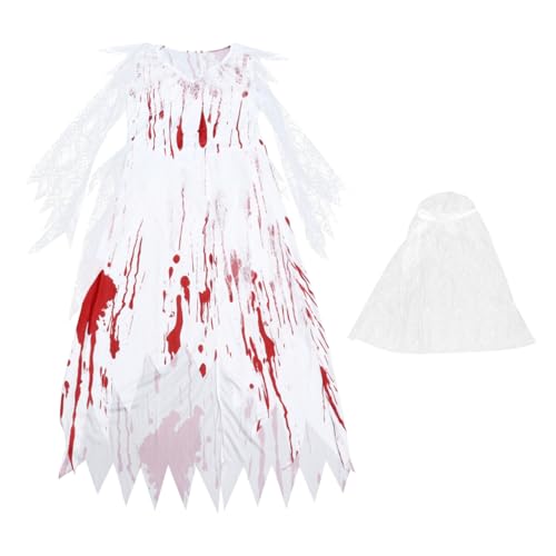 PACKOVE 1 Set Geisterbraut Kostüm Zombie Königin Kleid Halloween Verkleidung Zombie Kleid Schleierbraut Cosplay Kleidung Halloween Kostüme Für Erwachsene Rollenspielkostüm Rot von PACKOVE