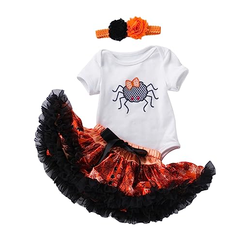 PACKOVE 1 Set Halloween Kleid Halloween Haarband Kinderanzug Halloween Outfits Halloween Strampler Mit Tutu Rock Babykleidung Halloween Kurzarm Stramplergarn von PACKOVE