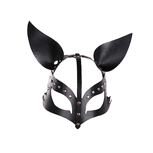 PACKOVE 1Stk aus Fuchsleder halloween masken halloweenmaske ideas wilde Tiermasken Karnevalspartymaske weihnachtsdeko Maskerade-Party- Maskenleistungsstütze PU- Black von PACKOVE