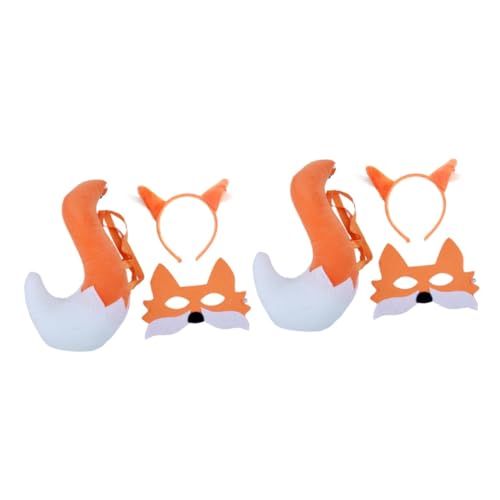 PACKOVE 2 Sätze Fuchs-anziehset Cosplay- -dekor Tiermaske Für Halbgesichts-fuchsmaske Künstlicher Fuchsschwanz Cosplay-fuchsmaske Fuchs Kostümzubehör Orange Plastik von PACKOVE