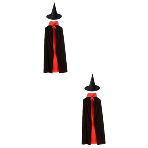 PACKOVE 2 Sätze Halloween-Umhang halloween costume halloween kleidung Kostüme für Erwachsene Vampir-Cosplay-Kostüm Kap Halloween-Kostüme für Männer Halloween-Kostüme für Jungen Stoff Black von PACKOVE