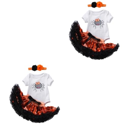 PACKOVE 2 Sätze Halloween-kleideranzug Cartoon- -halloween-kostüme Kleidung Babykleidung Für Mädchen Kleidung Für Babymädchen Halloween-kostüme Für Babys -tutu-kleid Baumwolle von PACKOVE