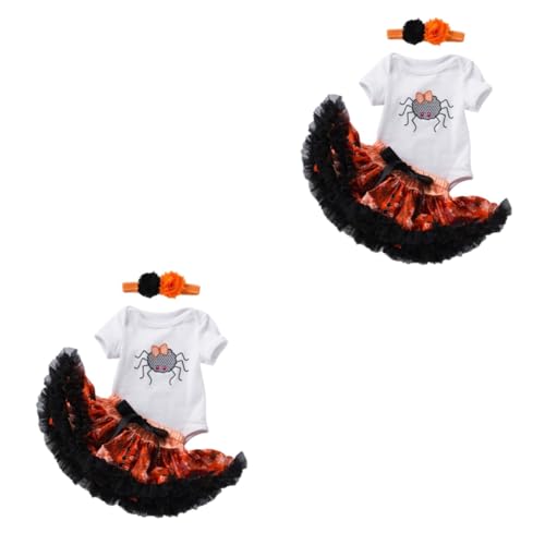 PACKOVE 2 Sätze Halloween-kleideranzug Kinderkostüme Mädchen Strampler Säuglingskleidung Babyanzüge Babykleidung Für Mädchen Kleider Für Babymädchen -tutu-kleid -kit Rock Garn von PACKOVE