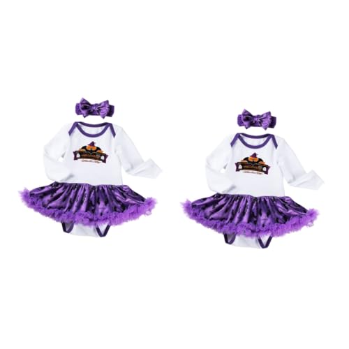 PACKOVE 2 Sätze Langärmliges Stramplerkleid Halloween-Fledermaus-Overall -Body Halloween Outfit für Babys Halloween- -Outfit Neugeborenes Halloween-Outfit Halloween-Babyspielanzug von PACKOVE