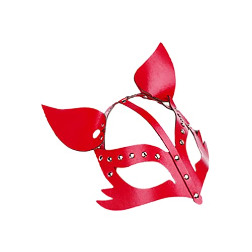 PACKOVE 2 Stk Aus Fuchsleder Schwarze Masken Krippendekoration Cosplay- Für Party Spitze Gesichtsmaske Bemalbare Cosplay-masken Füchse Maskerade-kostüm-masken Pu- Rot von PACKOVE