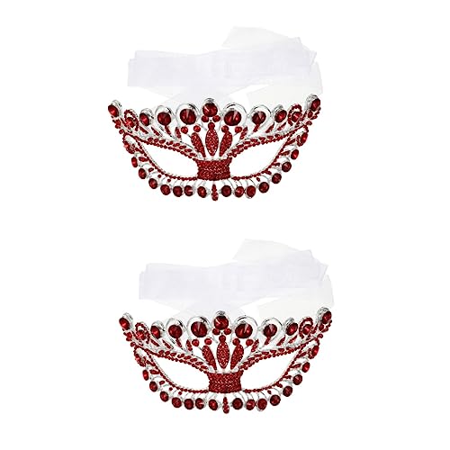 PACKOVE 2 Stück Diamantmaske Abschlussballmasken Strass Maskerade Halloween Requisite Karneval Party Masken Rollenspiel Kostüm Cosplay Maske Mardi Gras Masken Abschlussball von PACKOVE