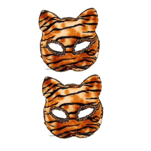 PACKOVE 2 Stück Tiger Maske Cosplay-tigermaske Kostüm-party-maske Masken Halloween Tiermaske Für Party Tigermaske Für Kostümparty Tiermaske Für Cosplay-party Maskerademaske Stoff von PACKOVE