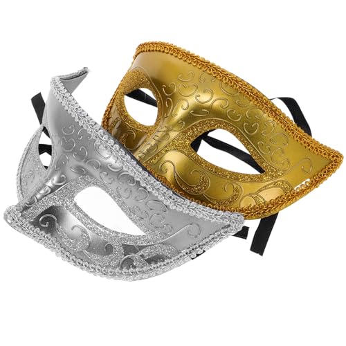 PACKOVE 2 Stücke Kunststoff Halbmaske Für Halloween Maskerade Maske Für Männer Frauen Party Maske Leistung Zubehör Party Masken Halbmaske Halloween von PACKOVE