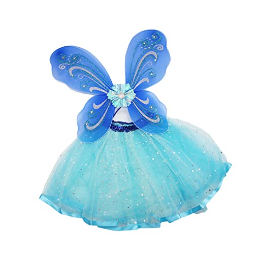 PACKOVE 2 Teiliges Tinkerbell Kostümset Für Mädchen Flügel Und Tutu Rock Für Geburtstagsfeiern Tanzen Und Karneval Ideal Fee Outfit Für von PACKOVE