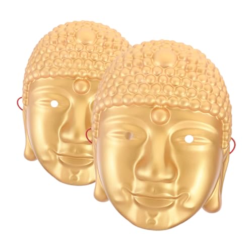 PACKOVE 2St Buddha-Kopfmaske chinesische masken Maskerade Masken spezielle Reflektoren dekorative Masken goldene maske Halloween-Maske lustiges Kostümzubehör Halloween Kostümmaske PVC von PACKOVE