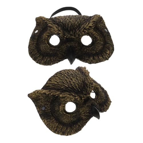 PACKOVE 2St Eulenmaske Partymasken Lustige Tiermaske lustige masken realistische maske Maskerade Zubehör Cosplay-Masken Augenmasken Maskerade-Maske für Frauen Maskenparty PU-Schaum Golden von PACKOVE