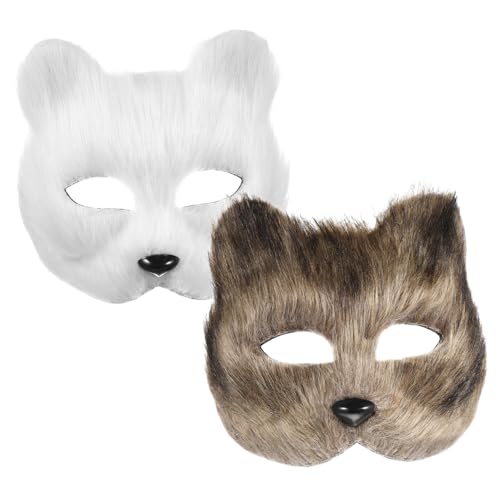 PACKOVE 2St Fuchs Maske Halloween-Maske halloween mitgebsel masks masken für halloween heloween maske Tier verkleiden pelzige Kopfmaske Halbgesichtsmaskenkostüm Rohlinge basteln Flanell von PACKOVE