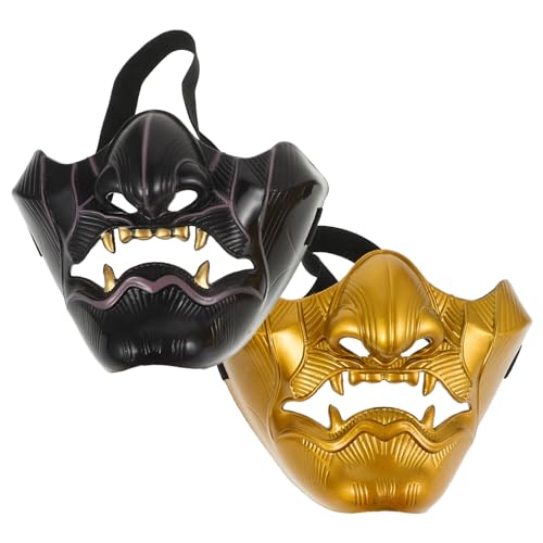 PACKOVE 2St Halloween-Handwerk Auffällige Maske japanische Maske halloween masken halloweenmaske Halloweenkostüm Gesichtsmaske schreckliche Partydeko schreckliche Maske für Freunde Plastik von PACKOVE
