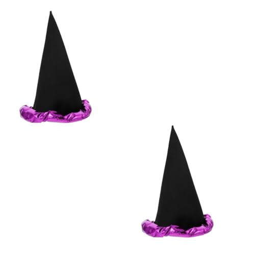 PACKOVE 2St Halloween-Hexenhut halloween kopfbedeckung Zaubererhut Halloween kopfbedeckung halloween Mini-Hexenhut-Stirnband Cosplay-Hexenhut Kostümzubehör Halloween-Glitzer Stoff Violett von PACKOVE