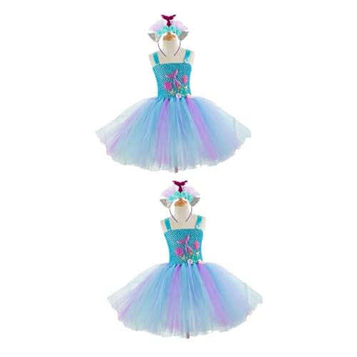 PACKOVE 2St Meerjungfrauenkleid für Kinder Meerjungfrau Ballkleider Meerjungfrau-Tutu-Outfit für Mädchen Kostüm -Tutu-Kleid Meerjungfrauenrock für Kinder Tutu-Rock für Mädchen von PACKOVE