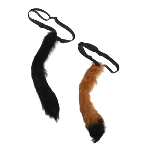 PACKOVE 2St Plüschtierschwanz pelziges Kostüm Fuchs Plüschtiere Katzenkostüm für Katzenmaskenset karneval zubehör Cosplay-Zubehör Zubehör für Tierkostüme süßer Tierschwanz von PACKOVE