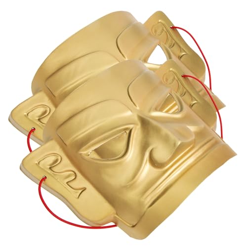 PACKOVE 2St Tanzmaske Ballparty-Maske Sanxingdui-Formmasken Cosplay-Kostüm Halloween-Masken halloween masken halloween gesichtsmaske Bar mask Cosplay-Maske Halloween-Party-Maske PVC Golden von PACKOVE