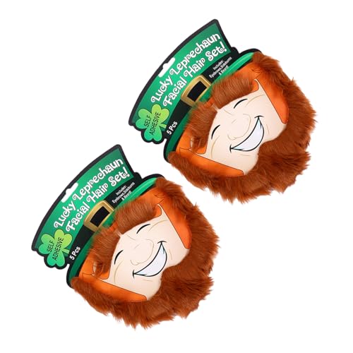 PACKOVE 2St Weihnachtsmann Bart Schnurrbärte selbstklebend für Erwachsene Maskerade-Maske Party Fake Schnurrbart Fake Mustache Kleidung Cosplay-Bart Cosplay gefälschter Bart Textil- Orange von PACKOVE