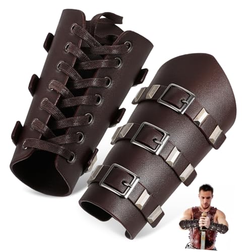 PACKOVE 2st Armband Mittelalterlicher Armschutz Wikinger-handgelenkschützer Armschienen Cosplay Mittelalterliches Zubehör Wikinger-Cosplay Wikinger-Outfit Wikinger-armbänder Pu-Leder von PACKOVE