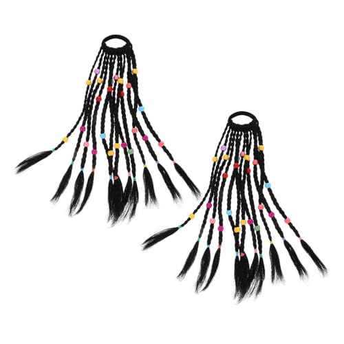 PACKOVE 2st Dreadlocks Handgeflochtenes Haar Geflochtene Haarverlängerungen Regenbogen Geflochtene Perücke Gerade Wrap-Around-haarverlängerungen Kunsthaarverlängerung Hochtemperaturdraht von PACKOVE