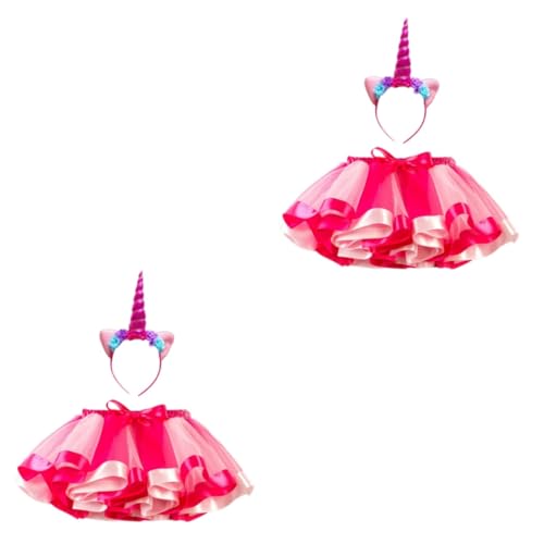 PACKOVE 2st Einhorn Mädchen Kleidung Mädchenkleidung Feen-tutu-kostüm Outfits Für Mädchen Outfit Für Mädchen Regenbogen-tutu-rock Kinderkostüme Kostüme Für Mädchen Einhorn Kostüm Rosy von PACKOVE