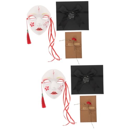 PACKOVE 2st Hanfu-maske Maskendekor Aus Kunststoff Cosplay-maske Halloween-streichmaske Streichmasken-dekor Frauenmaske Maskenstütze Halloween-masken Festival-streich-tool Plastik von PACKOVE