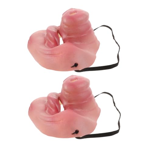 PACKOVE 2st Schweinenase-maske Halbes Kostüm Tier Schweinemaske Mit Halbem Gesicht Kostüm Maske Halloween- Cosplay Schweinenase Gruseliges Emulsion Rosa von PACKOVE