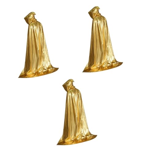 PACKOVE 3 STK Mantel Vampirumhang Tun So, Als Würden Sie Spielen Cape Halloween-Cosplay-umhang Kapuzenumhang Kapuzen Umhänge Umhang Für Rollenspiele Umhang Mit Hexenkapuze Tuch Golden von PACKOVE