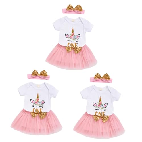 PACKOVE 3 Sätze Einhorn-Tutu-Kleid igelkostümkinder costumes for faschingskostüme karnevalskleidung festive dress Partykostüm Cosplay-Kleidung Geburtstagsoutfit für Mädchen Rosa von PACKOVE