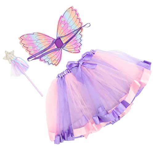 PACKOVE 3 Sätze Flügel Verkleiden Requisiten Kinder Fliegender Flügel Party Schöner Zauberstab Rollenspielzubehör Für Feen Prinzessinnenkostüme Feenkostüm Für Mädchen Tuch Violet von PACKOVE