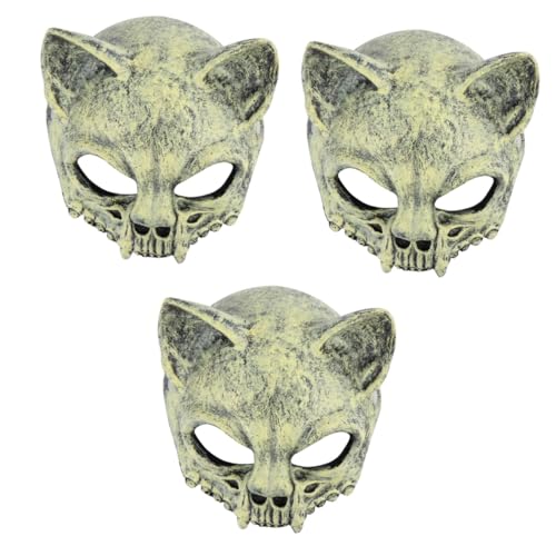 PACKOVE 3 Stk Halloween-Schädel-Maske Halloweenkostüm halloween horror kostüme Gesichtsbedeckung mit Wolfskopf Halloween-Gesichtsabdeckung kleidung Fuchskostüm Kopfmaske Cosplay-Maske Tier von PACKOVE