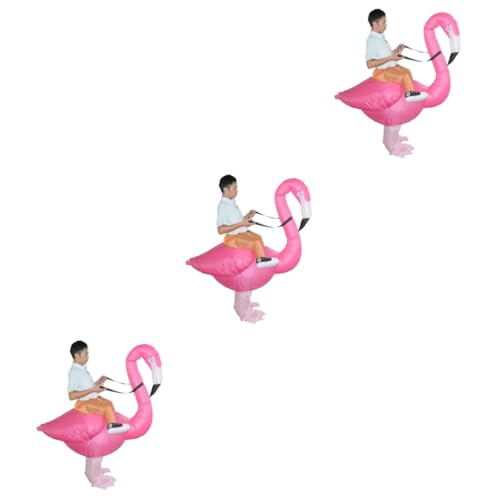 PACKOVE 3 Stück Flamingo Kostüm Party Ausgefallene Kleidung Aufblasbare Flamingo Kleidung Aufblasbares Partykostüm Flamingo Party Outfit von PACKOVE