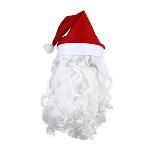 PACKOVE 3 Teiliges Weihnachtsmann Kostümset Santa Claus Perücke Weihnachtsmütze Und Bart Für Festliches Cosplay Und Weihnachtsfeiern von PACKOVE