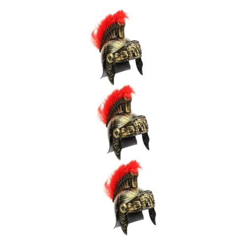 PACKOVE 3St Antiker römischer Kriegerhut The Hallow Halloween mitgebsel rolf zuckowski Weihnachten Erwachsene Helm Outfit Herren Gladiator Kostüm römischer Soldatenhelm Plastik Golden von PACKOVE