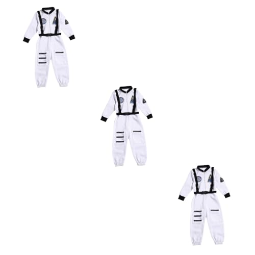 PACKOVE 3St Astronauten-Overall halloween costume halloween kleidung kinderkleidung kleidung für kinder Children's costume Kinderkommode Spielhauskostüm Cosplay zum Kindertag Weiß von PACKOVE