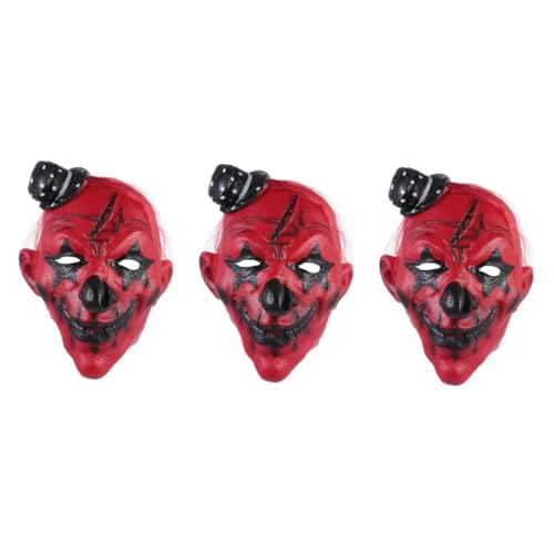 PACKOVE 3St Clown- Halloween-Kostüm-Party-Requisiten neuheit halloween Halloween-Horrormaske halloweenmaske halloween Clownsmaske aus Partymaske aus Emulsion rot von PACKOVE