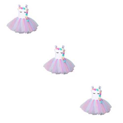 PACKOVE 3St Einhorn-Outfit halloween costume halloween kleidung fasching kleidung kinderkleider Kinderkostüme Einhorn-Tutu-Kleid Einhorn Kostüm für Kinder Regenbogen Tutu Kleid Einhorn von PACKOVE