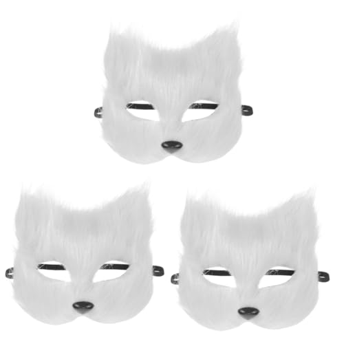 PACKOVE 3St Fuchs Maske halloween costume halloween kostüme animal mask masken zu halloween maske cosplay Maskerade Fuchsmaske Tiermaske im japanischen Stil Cosplay-Maske Plastik Weiß von PACKOVE