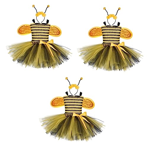 PACKOVE 3St Gazerock für Mädchen Kleideranzüge für Mädchen Prinzessinnenkostüm für Mädchen Kinder-Outfits Tutu-Rock für bee costume Bienenkleid Partyrock für Mädchen Röcke für Mädchen von PACKOVE