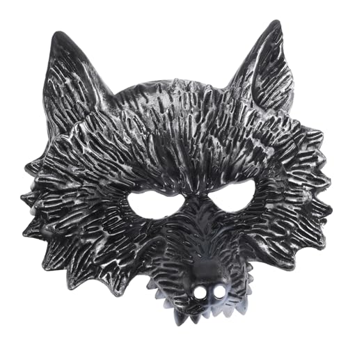 PACKOVE 3St Wolfsmaske gruselige Masken Wolf Kopfbedeckung gruseliger Helm Wolf-Cosplay-Kostüm für Party halloween hlloween Cosplay-Requisiten Foto-Requisite Plastik Silver von PACKOVE