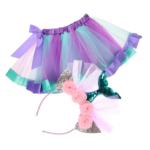 PACKOVE 3St faschingskostüme kinder mädchen stirnbänder Tutu-Rock für Mädchen Mädchen, die Kostüme zeigen Kostüme für Mädchen Mädchen-Outfits zeigt Tutu-Rock bunter Tutu-Rock Stirnband von PACKOVE