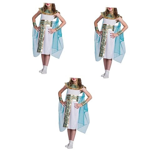 PACKOVE 3st Bühnenkostüm Für Kinder Ägyptische Tracht Ägyptisches Prinzessinnenkostüm Für Mädchen Prinzessin Verkleiden Prinzessinnen-outfit Cosplay-königin-kleidung Prinzessin Kleidung von PACKOVE