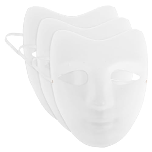 PACKOVE 3st Handbemalte Weiße Embryo-maske Papiermasken Zum Dekorieren Leere Männliche Maske Leere Masken Bastelmasken Zum Dekorieren Halloween-maske Umweltfreundliches Zellstoff von PACKOVE