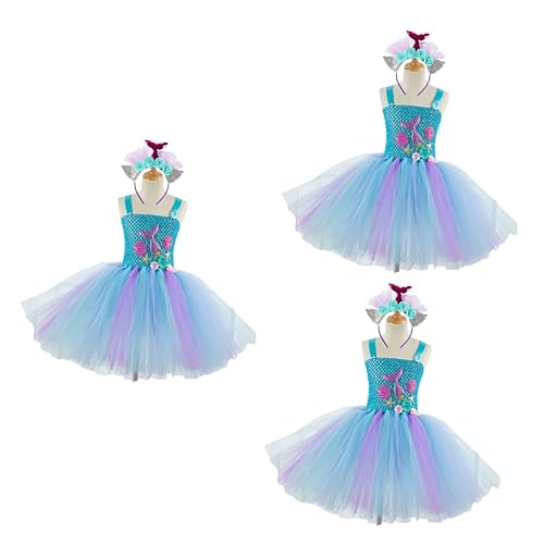 PACKOVE 3st Mädchenrock Mädchen-tüllkleid Regenbogen-tutu-kleid Süß Schön Meerjungfrauen-party-outfit Mädchen Meerjungfrauenrock Für Kinder Meerjungfrauenkleid Für Mädchen Mädchen-outfit von PACKOVE