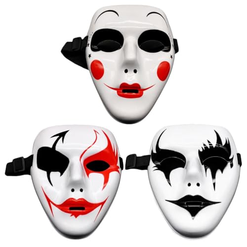 PACKOVE 3st Party-maske Vollgesichtsmaskenkostüm Volles Kostüm Halloween-party-gesichtsabdeckung Venezianische Masken Für Frauen Clown- Halloween-cosplay-maske Clown-kostüme Plastik von PACKOVE