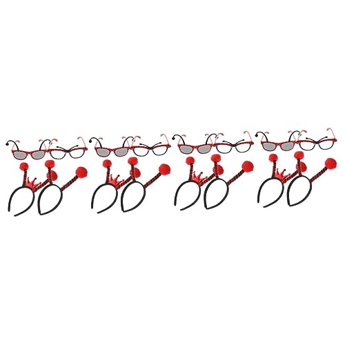 PACKOVE 4 Sätze Weil Marienkäfer-Requisiten Marienkäfer-Gastgeschenke Alien-Stirnband tierkostüme faschingskostüme Party Sachen Wunderschönes Marienkäfer-Stirnband Partykostüm Plastik rot von PACKOVE