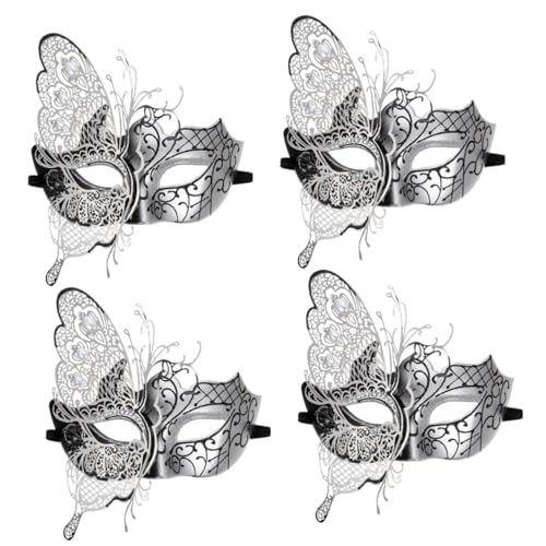 PACKOVE 4 Stück Diamant-schmetterlings-maske Halloween Halbgesichtsmaske Maskerade-requisiten Kostüm Party Maske Dekor Halbgesichts-partymasken Cosplay-outfits Dekorative Masken Plastik von PACKOVE