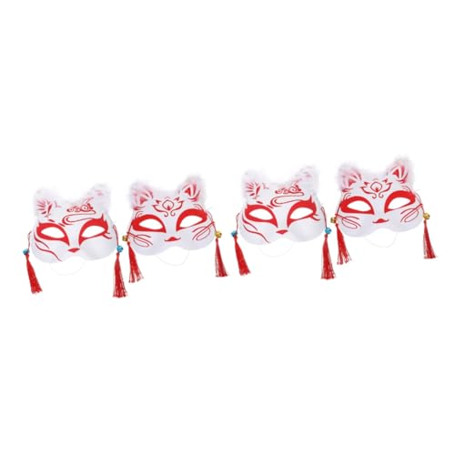 PACKOVE 4 Stück Fuchs Maske Maskerade-Maske Maskerade-Kostümzubehör ball ball masken Tiermasken für Kinder Karnevalsmasken glowing mask fox mask Füchse Masken Cosplay-Maske Plastik rot von PACKOVE