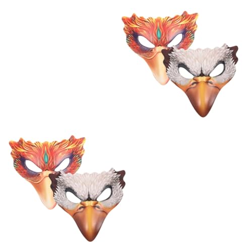 PACKOVE 4 Stück tierische faschingskostum Halloween tiere Maskierte Vogelmaske Maskerademasken kreative Maskerade Cosplay- Halbmaske für Frauen Vogel PU- von PACKOVE